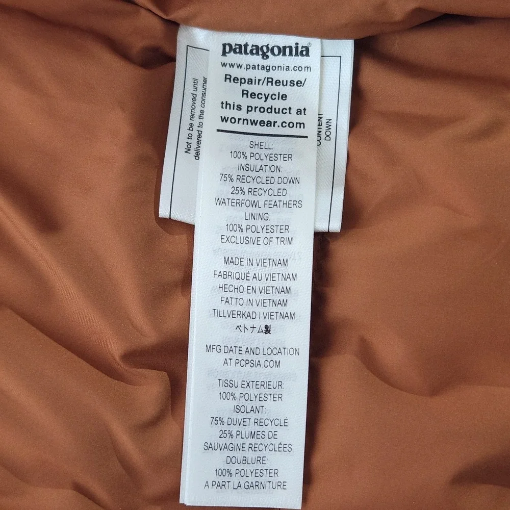 PATAGONIA x REFORMATION women's Silent DOWN Jacket puffer Sisu Brown 700 fill XL